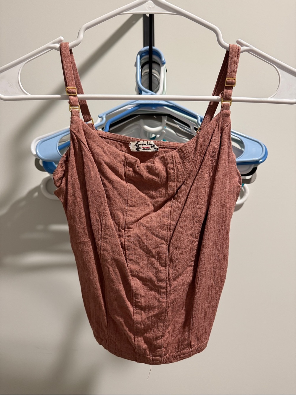 Free People Rose Mauve Textured Adjustable Strap Cami